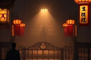剧情片《渡口无风》里清晨无风的江面与靠岸的旧渡船